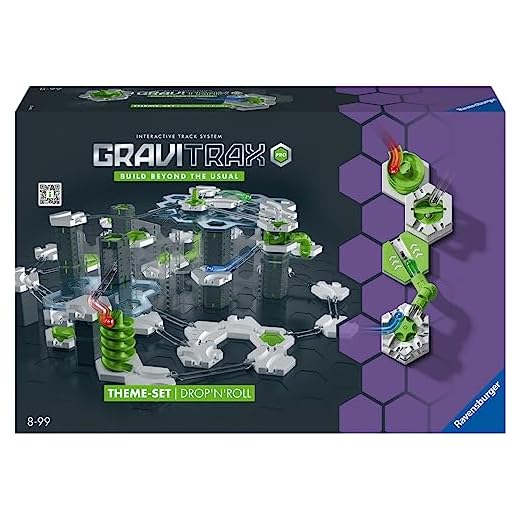 Ravensburger - GraviTrax Pro Set Drop n' Roll, Circuito Canicas para Niños, Juego de Canicas para Niños, Extensiones, Juego Niños 8 Años o Más, Compatible con Todos los GraviTrax