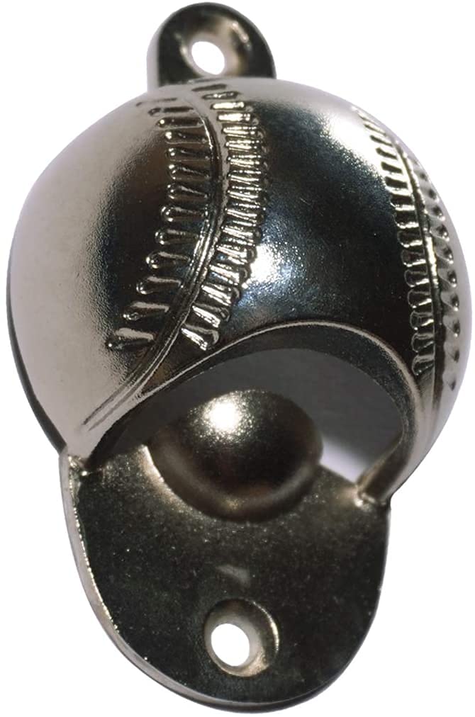 dukclyn Bottle Opener Wall Mounted Beer Opener Baseball Ideal Gift for MLB MiLB NCAA NPB Fans Matt Chrome