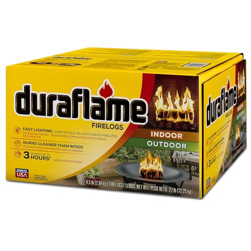 Duraflame 6-Pack Indoor/Outdoor Logs for Fireplace & Fire Pit, 3-Hour Burn, 4.5lb Each