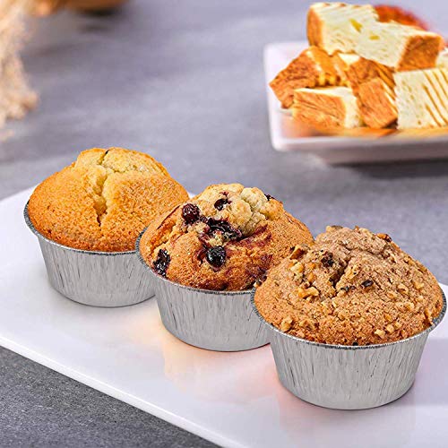 Axe Sickle AS-180424705 4 Oz Disposable Baking Cups Tin Foil Pans Cups 120 Ml Aluminum Foil Cupcake Bowl Pans 100Pcs thumb #4