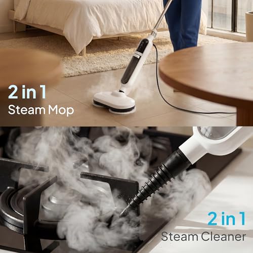 Image of Livatro Scrubbing Steam Mop for Floor Cleaning with Rotating Pads Steamer