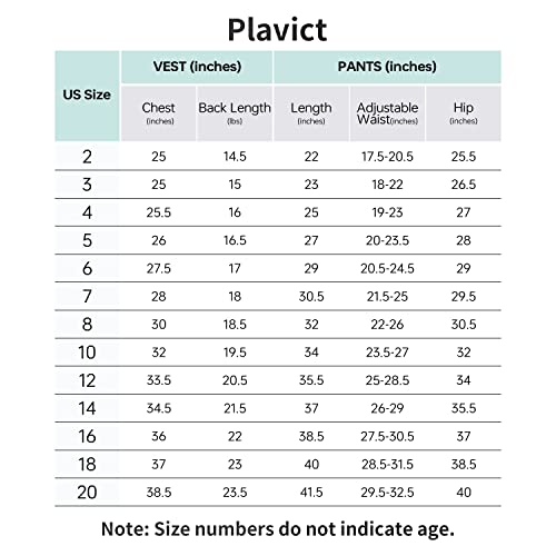 Plavict Boys' 4-Piece Vest Set，Adjustable Waist Slim Fit Suit For Boys #TOP6