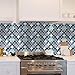 Teal Arabesque Peel and Stick Tile for Kitchen Backsplash,Decorative Backsplash Peel and Stick,Stick on Tiles for Backsplash,Smart Tiles Peel and Stick Backsplashes 11'' x10'' (5 Sheets)