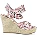 Allegra K Women's Platform Floral Printed Slingback Espadrille Pink Wedge Sandals 8 M US