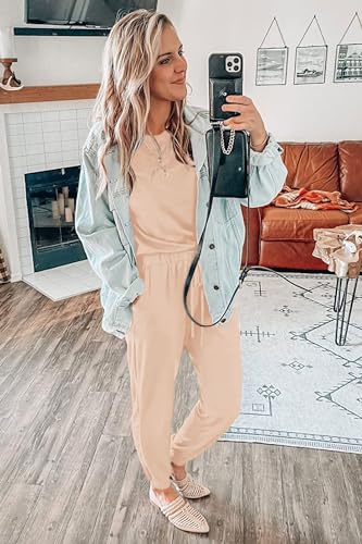 PRETTYGARDEN Women's Two Piece Sets 2025 Summer Spring Jogger Pants Travel Vacation Lounge Outfits Airplane Matching Clothes