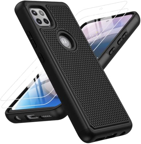BNIUT for Motorola One 5G Ace (One 5G UW Ace) Case: Dual Layer Protective Heavy Duty Cell Phone Cover Shockproof Rugged with Non Slip Textured - Military Protection Bumper - 6.7inch (Matte Black)
