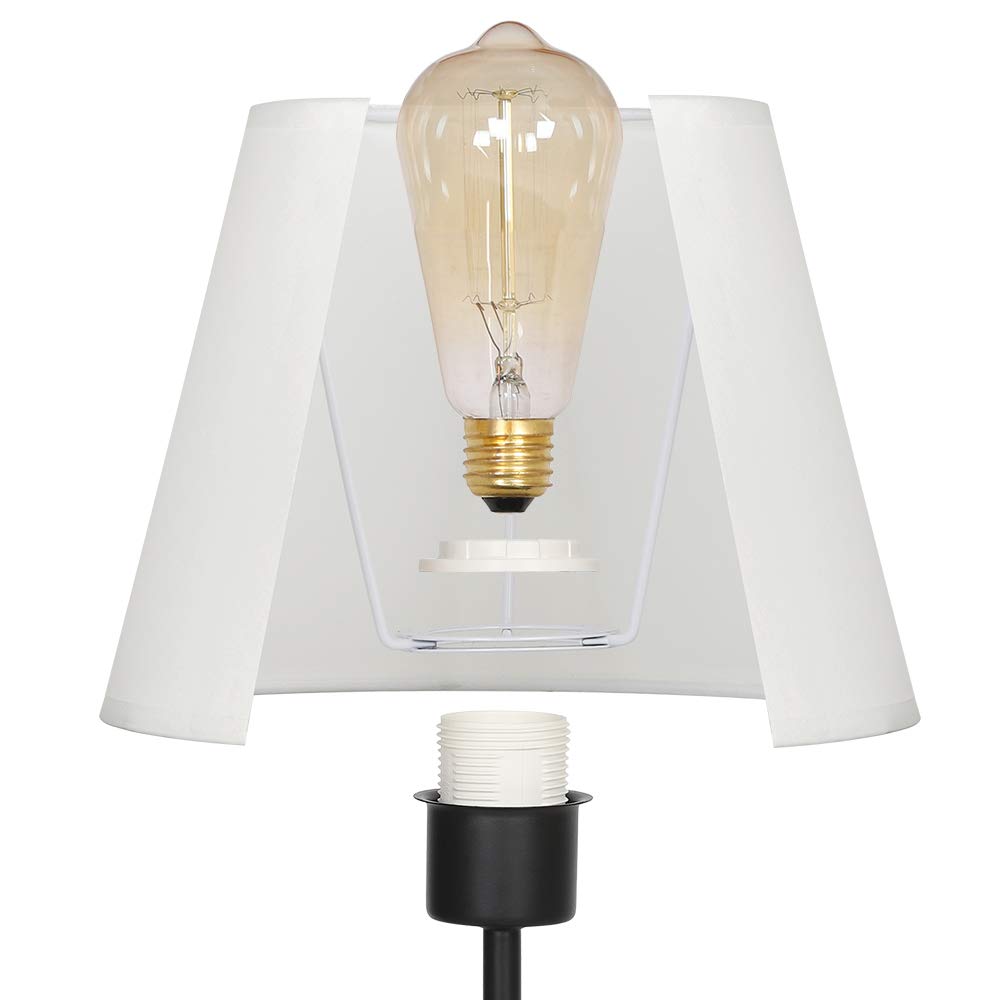 Lámpara de mesita de noche, lámpara de mesa con doble puerto USB de carga rápida, lámpara de noche de 2 piezas con pantalla minimalista de tela blanca, lámpara de mesa perfecta para estudio, oficina
