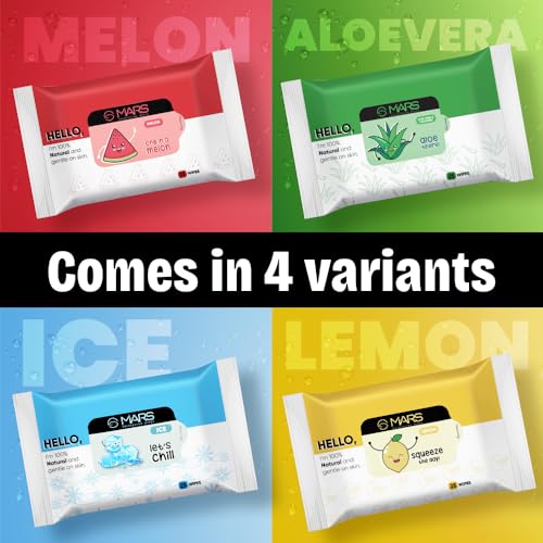 MARS Refreshing Wet Wipes for Face| Facial Cleansing | Refreshing & Skin Hydration| Soothing for skin | pH Balance & Alcohol Free | Nourishing with Fruit extract | 25 Wipes (Ice) - Image 5