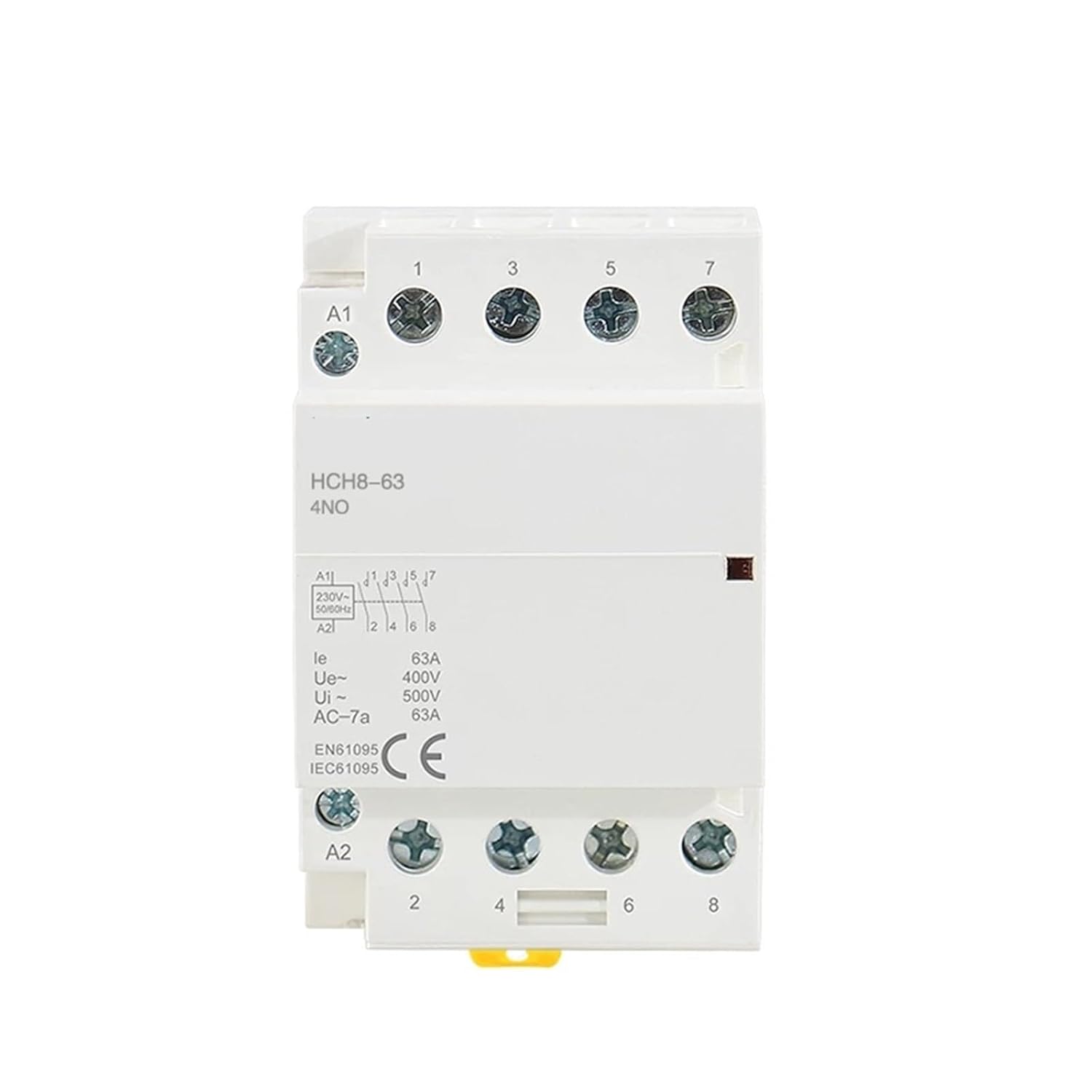 HCH8-63 40A Modular Contactor 4P 4NO 4NC 2NO2NC Or 220V Automatic Household Din Rail Type 1Pcs(4P 63A 2NO2NC AC110V)