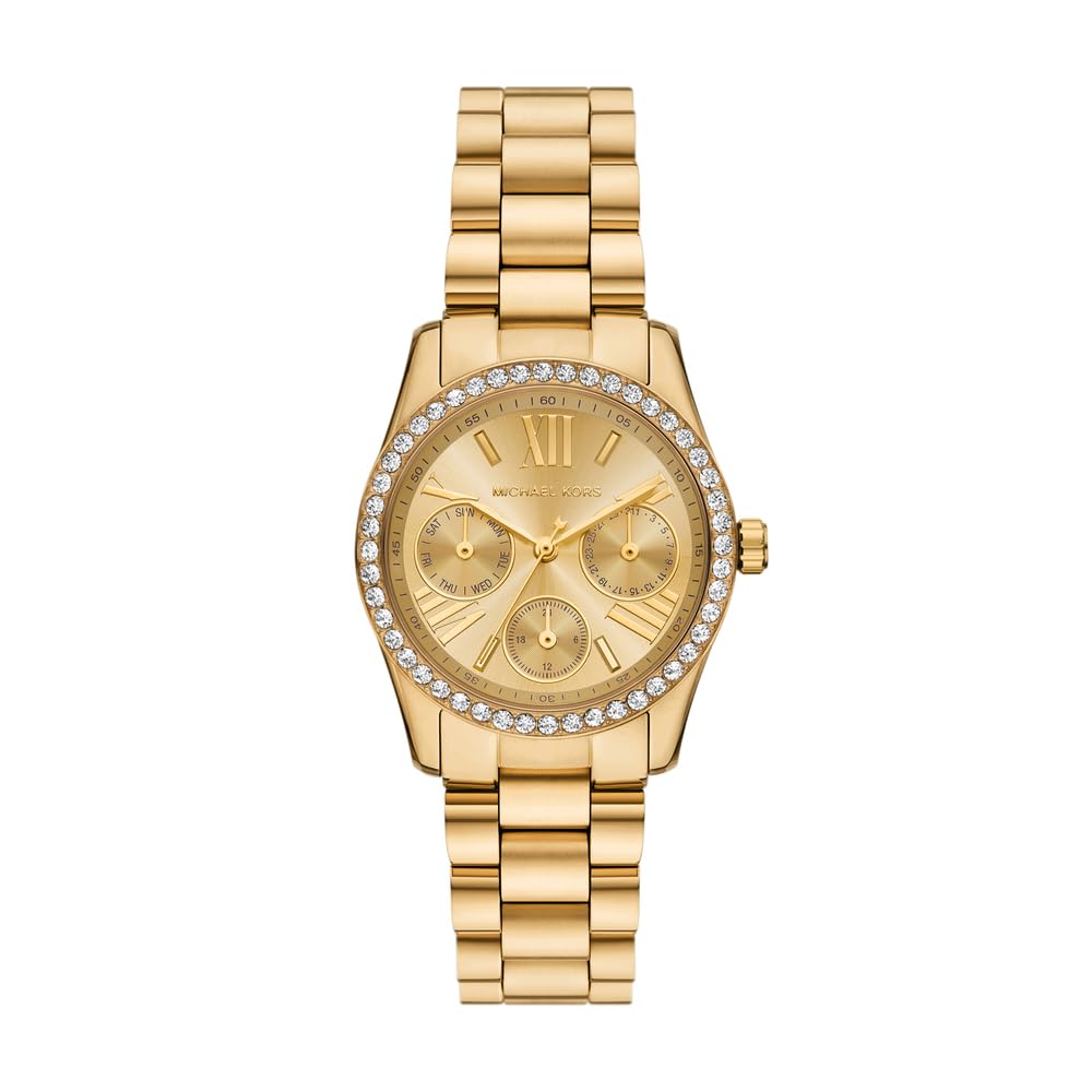 Michael Kors Lexington Damen 32MM Goldfarbene Edelstahluhr, MK4982