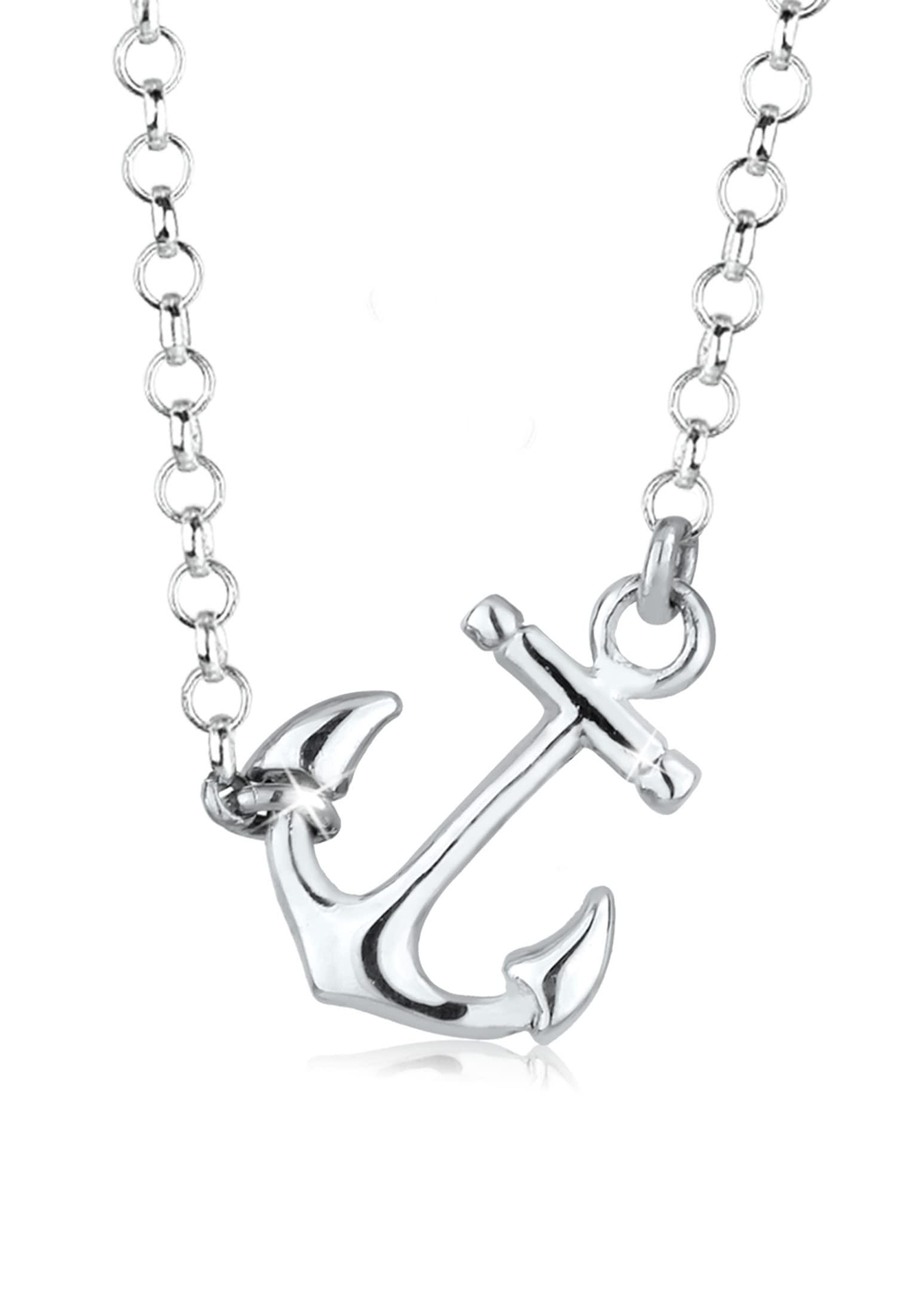 Elli Necklace Women with Anchor Pendant Maritime in 925 Sterling Silver