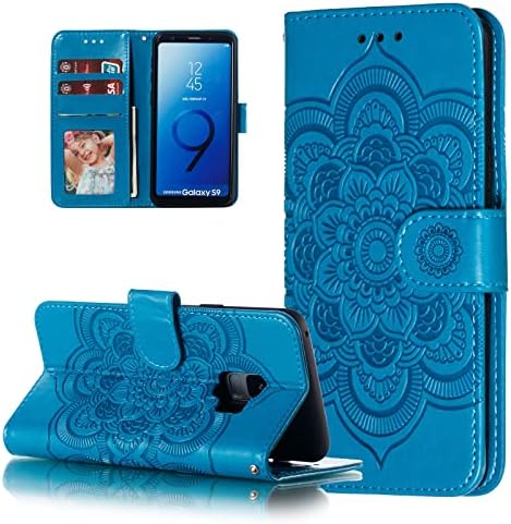 EYZUTAK Case for Samsung Galaxy S10 Plus, Premium Flip Wallet Phone Case PU Leather Mandala Embossed Design Shockproof Cover with Kickstand Card Holder Protective Case - Purple