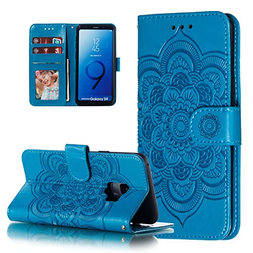 Étui de protection Samsung Galaxy S9 Plus EYZUTAK antichoc et portefeuille bleu marine