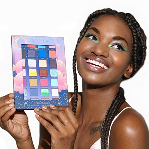 Pacifica Beauty, Stellar Gaze Eye Shadow Palette, 28 Eyeshadow Shades, Mineral Eyeshadow, Matte, Shimmer And Glitter Mica Shades, Vitamin E, Made From 100% Recyclable Paper, Vegan And Cruelty Free #TOP1