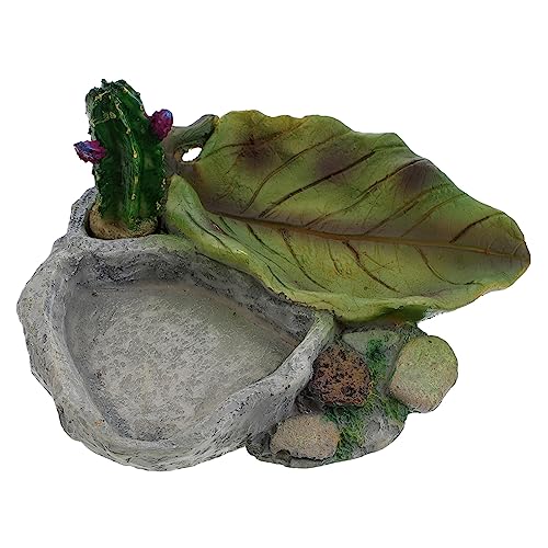 Mikikit Reptile Food Bowl Decorative Water Feeder for Lizards Turtles and More Stable Design Prevents Spills for Pet Shops and Homes Present for Reptile Lovers