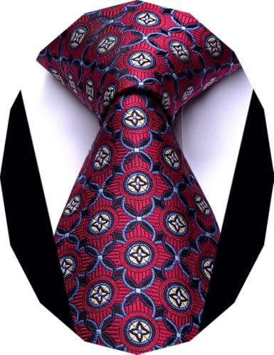 Image of YourTies Paisley Men's Necktie Woven Silk Floral Ties for Men Designer Formal Business Party Wedding