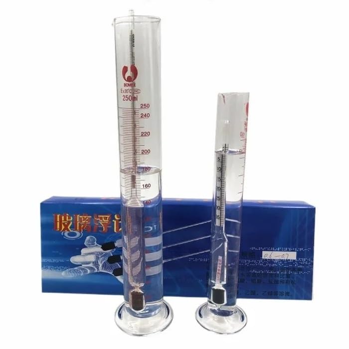 Laboratory Baume (°Bé) Meter Glass Densitometer 0-70 High Precision Salinity Hydrometer Glass Liquid Hygrometer Pack of 5/PK