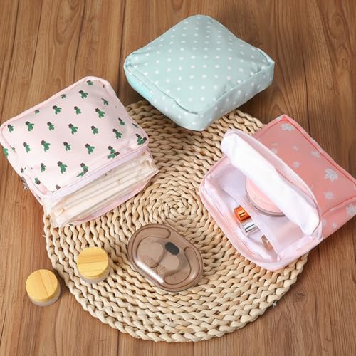 Image of Sanitary Napkin Storage Bag, 4 Pcs Period Bag for Women Portable Period Pouch Small Discreet Menstrual Pad Bags Cute Feminine Pads Period-Kits Menstrual Cup Pouches Tampon Holder for Purse