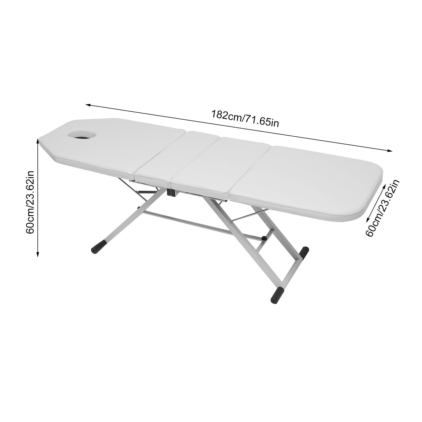 Camilla de masaje, mesa de masaje, banco de masaje, portátil, plegable, PVC, ropa de cama, tratamiento terapéutico, 71 pulgadas, blanco
