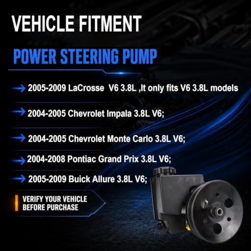 Image of 20-55982 Power Steering Pump with Reservoir for GM 3.8L V6