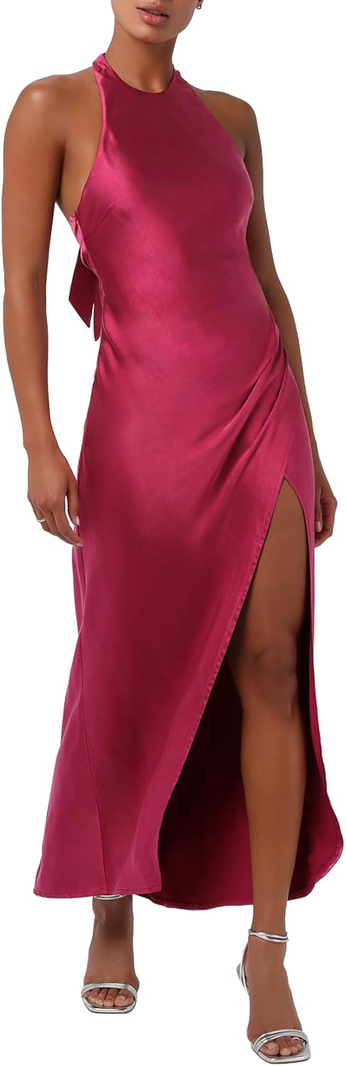 Lulus Womens Margaret Halter Maxi