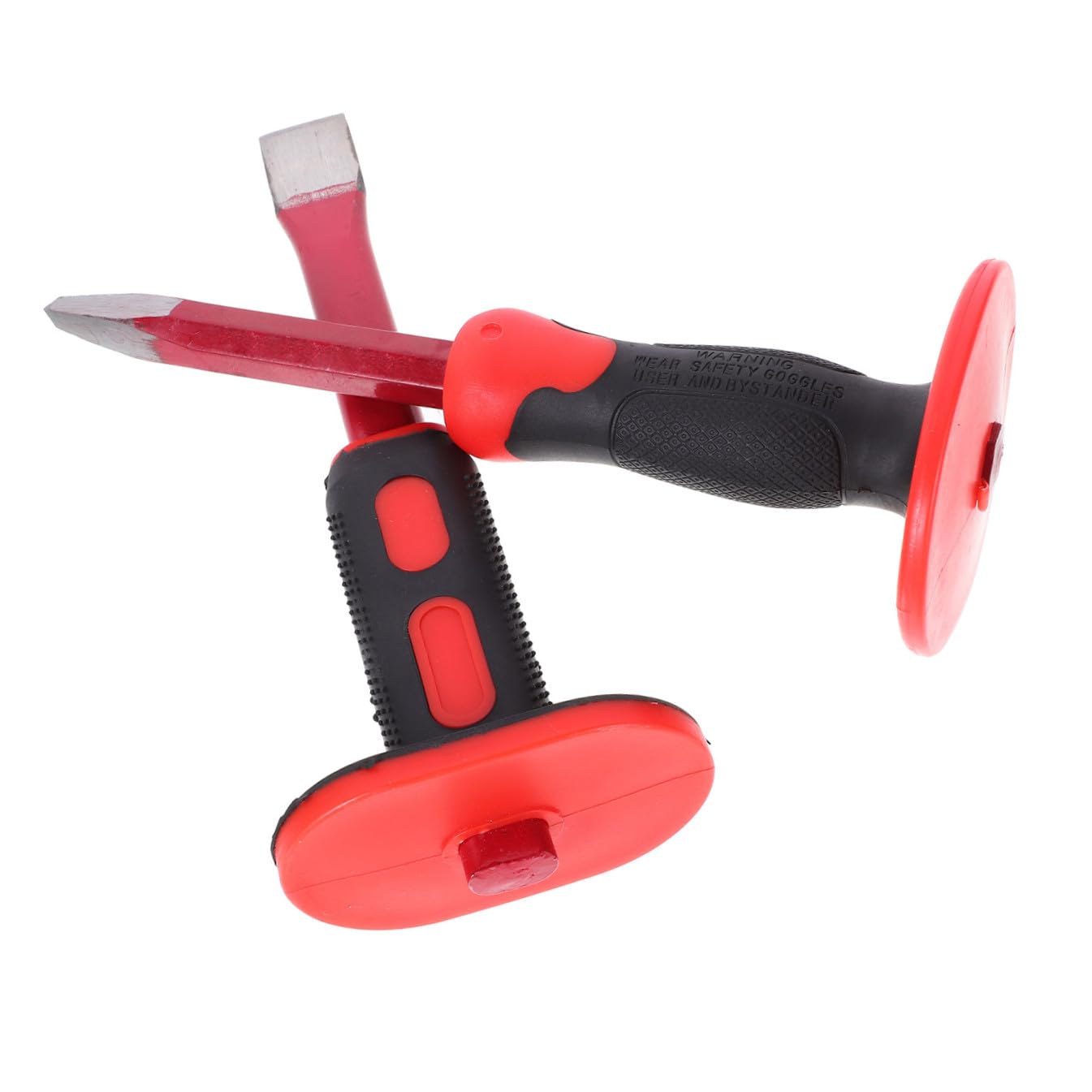 NOLITOY Set di Scalpelli per Muratura 2 Pezzi da 250mm in Acciaio Cromo-vanadio Protezione Mano e Assorbimento Urti per Lavori Pesanti in Edilizia e Lavorazioni Metalliche