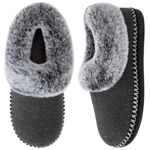 EverFoams Fluffy Collar Slippers