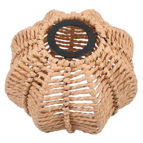 NUOBESTY Pantalla de lámpara en forma de calabaza pantalla de la lámpara de la vendimia Papel Beige