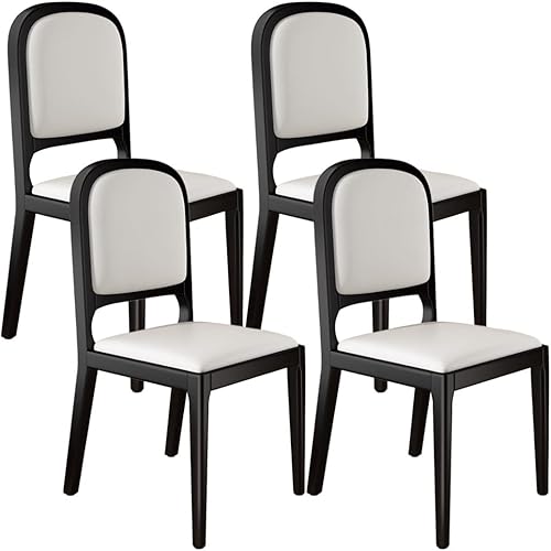 Miniatura 29 de YVYKFZD Sillas de comedor de madera maciza, juego de sillas de cocina sin brazos, silla de comedor tapizada de cuero, silla de sala de estar Caqui