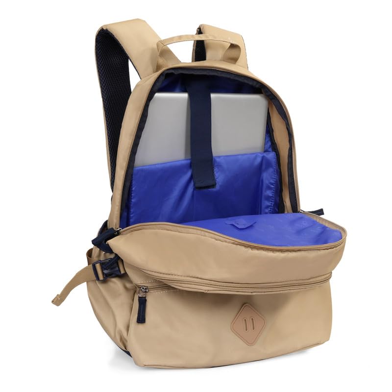 Image of United Colors of Benetton Mono 21L Laptop Backpack - Light Blue, Water-Resistant, Fits 14-inch Laptop, Padded Back & Straps, for Work, School & Gym