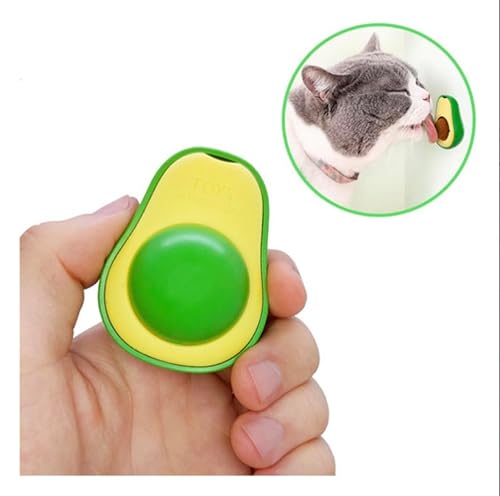 Abacate De Brinquedo Para Gatos Com Catnip Erva Gato Natural Bola de Lamber