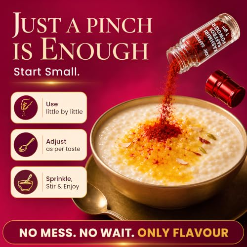 Image of LION BRAND SAFFRON 1g Original Kashmiri Saffron Powder | Pure Kesar /Keshar /Kumkuma Puvvu | Saffron for Biryani, Milk, Tea, Sweets, Cooking, Puja, Tilak, Face Pack, Skin Care, Men, Women & Pregnant Women (1gram)