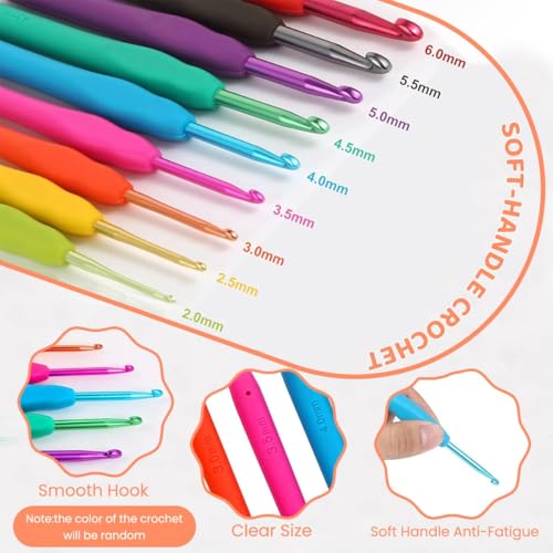 Image of MGNLR Crochet Kit for Beginners Adults with Yarn Set, DIY Tools, Hook & Needle Set, Flower Making, Embroidery & Craft Kit with Tool Bag Home Essential Accessories (Blue 107 Pcs)