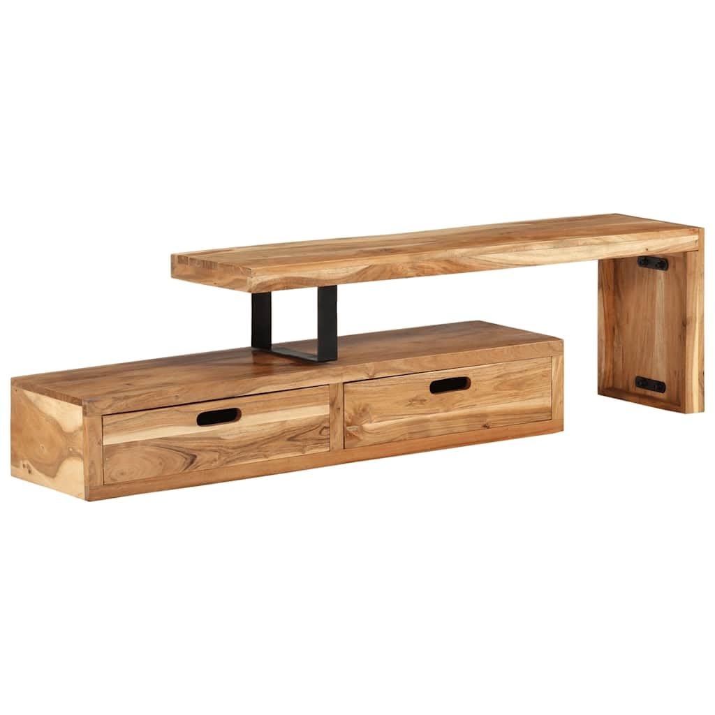 vidaXL TV-Schrank aus Akazienmassivholz, Antik-Stil, viel Stauraum