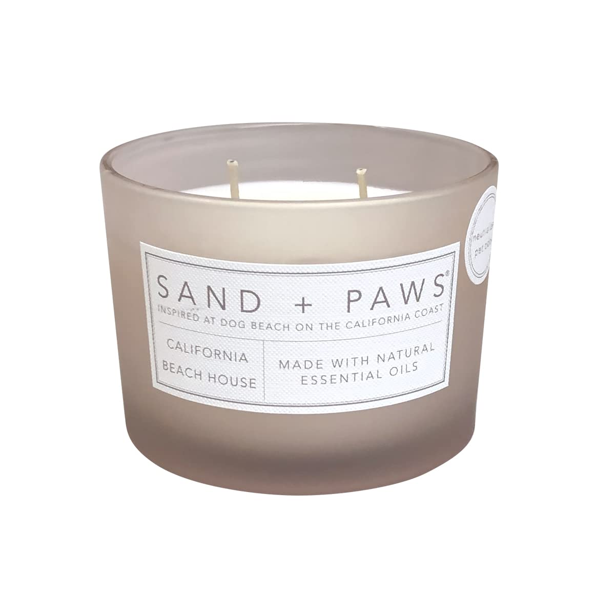 Sand + Paws Duftkerze – California Beach Houses – Luxuriöse Lufterfrischungskerzen neutralisieren Haustiergerüche und verbessern die Wohnkultur, 100 % Baumwolle, bleifreie Dochte, 340 g
