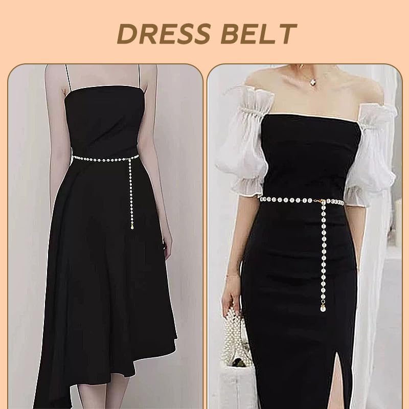 Pearl Bridal Wedding Belt for Bride Dress Beaded Pearl Waist Chain Belt Waistband Gold Dainty Faux Pearls Belly Chain for Dress Elegant Bridal Wedding Birthday Party Prom Jewelry for Women4