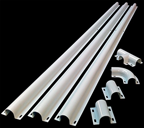 Electriduct 1 White Plastic Flanged Wire Guard Kit - 59 Length Custom Style Screw-In Installation