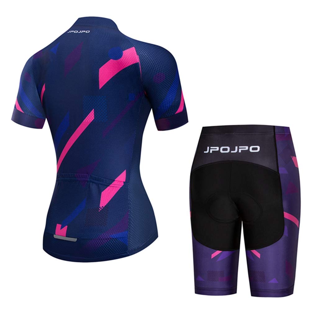 Summer Women MTB Bike Cycling Clothing Mountain Cycling Jersey Bicycle Shorts Sets Dark Blue XL