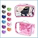 Small Clear Travel Packing Cube/See Through PVC Plastic Pouch for Carry On Suitcase, Backpack or Diaper Bag/Transparent Multipurpose Accessories, Makeup & Underwear Organizer w/Handle (Rose)