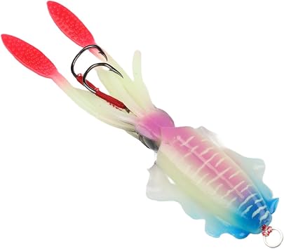 Squid Trap Fishing Lures 15cm 55.6g Soft PVC Rigged UV Luminous Jig Trolling Baits for Saltwater SpeciesA1067