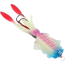 Squid Trap Fishing Lures 15cm 55.6g Soft PVC Rigged UV Luminous Jig Trolling Baits for Saltwater SpeciesA1067