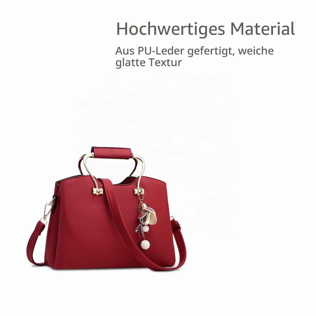 NICOLE&DORIS Damen Handtaschen Schultertasche mit Tragegriff Umhängetasche für Damen Ledertasche mit langem Riemen