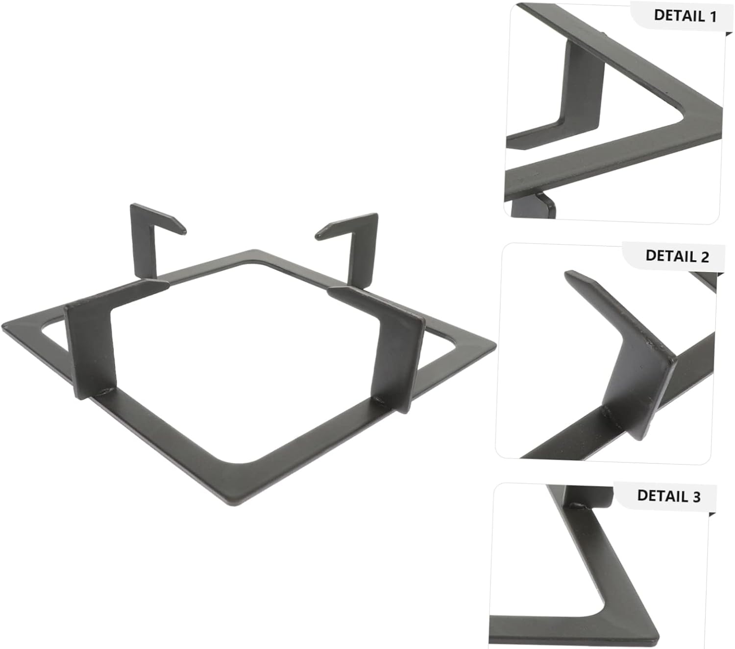 Square Gas Stove Holder Cast Iron Kitchen Bracket, Black Rack