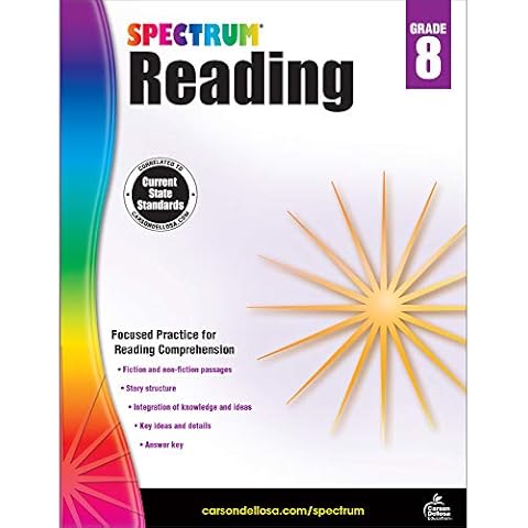 Spectrum Reading Comprehension Grade 8 Workbooks, Nonfiction and Fiction Passages, Analyzing and Summarizing Story Structure Using Context Clues and ... Comprehension Skills (160 pgs) (Volume 61) Cover