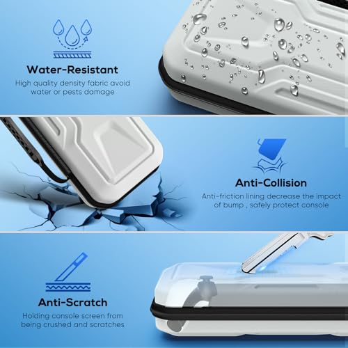 Image of FYOUNG 3 in 1 Accessories Case Bundle for Playstation Portal | Carrying Case & Hard PC Clear Cover with Screen Protector, Protective Case & Hard Shell Travel Handbag for PS5 Portal（White)
