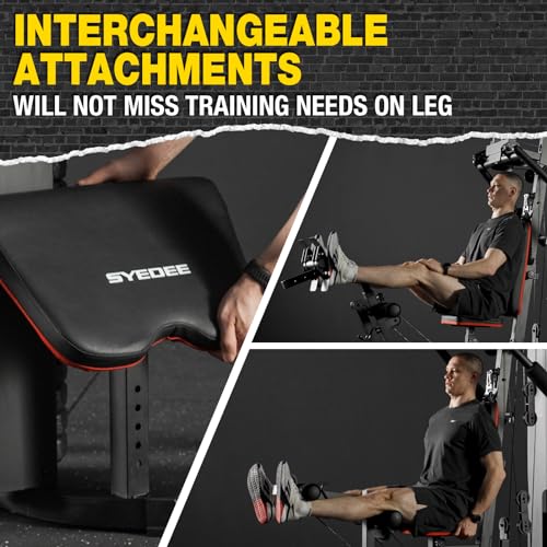 Home Gym, Multifunctional Home Gym Equipment, Home Gym Station with 150LBS Weight Stack, Exercise Equipment for Full Body Strength Training