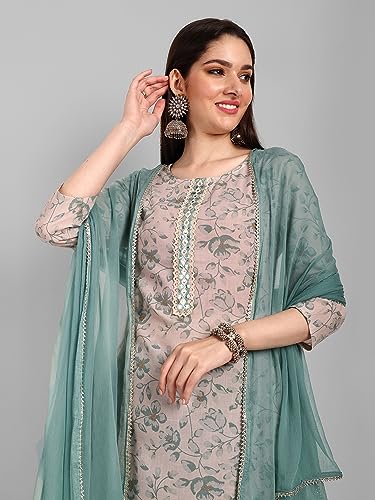 Image of Naixa Women's Cotton Floral Straight Kurta Set