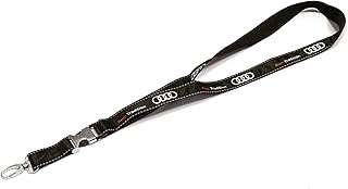 Audi A8-8271 Lanyard, Key Ring, Black, Rings Logo, Tradition Lettering, black, Classic