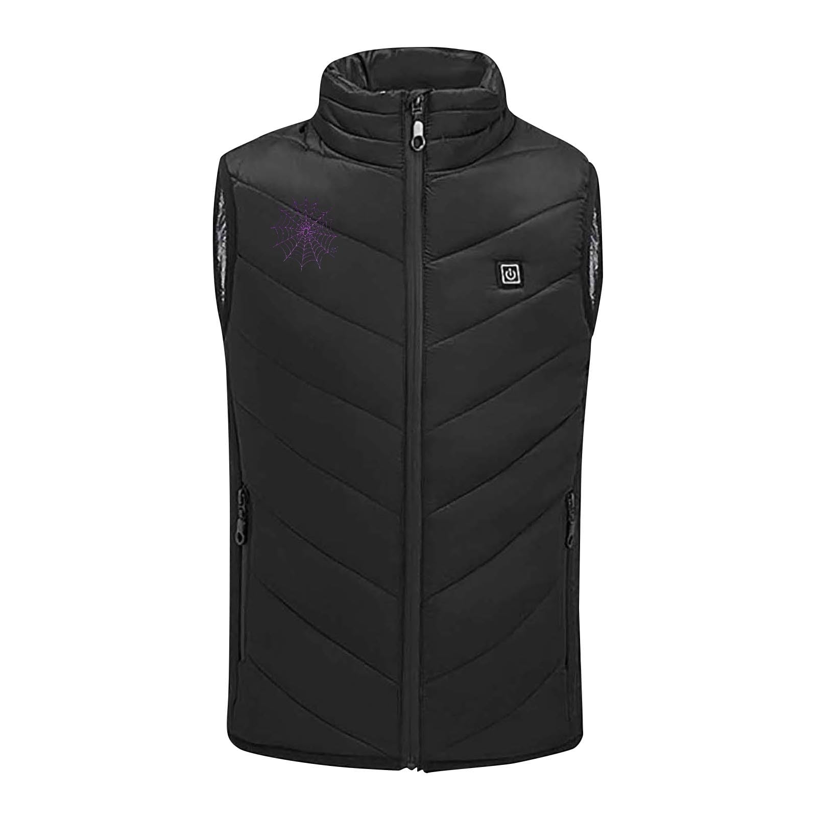 Manteau chauffante Garçons Filles 4 ans à 14 ans USB Gilet Chauffant Intelligents Léger Imprimé Veste Chauffant Electrique Intelligents Lavable pour Plein Air Sports Hiver Charge USB