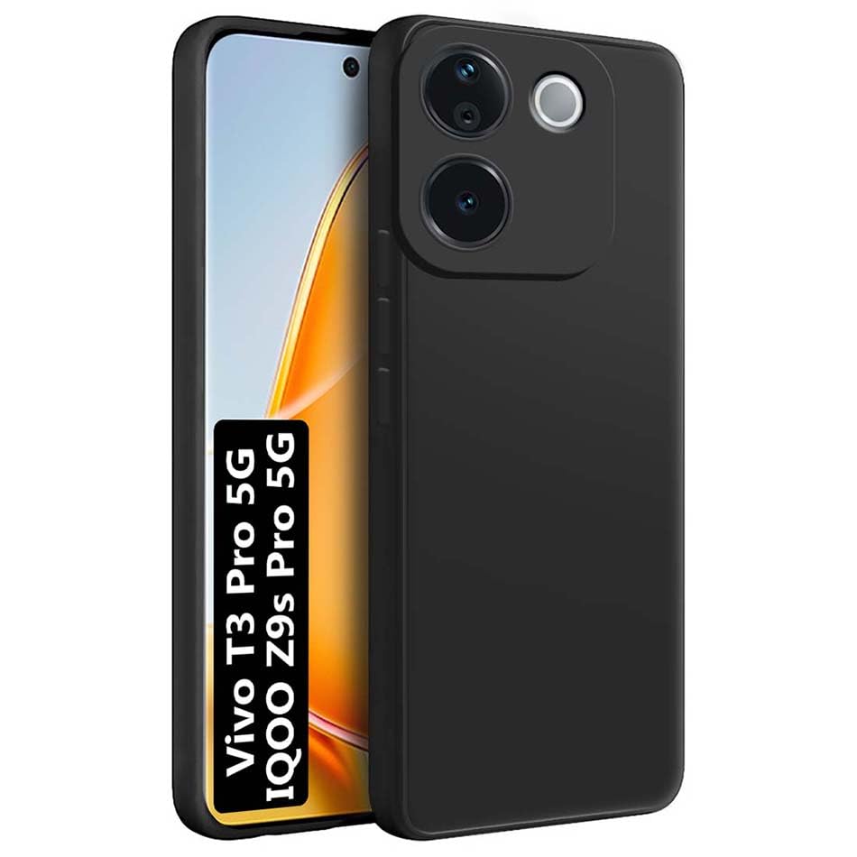 Fashionury Back Cover for iQOO Z9s Pro 5G / Vivo T3 Pro 5G | Matte Soft Silicon Flexible | Camera Bump Protection | Shock Proof Rubberised Back Case Cover for iQOO Z9s Pro 5G / Vivo T3 Pro 5G (Black) (B0DH4MP17T) Amazon Price History, Amazon Price Tracker